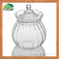 Clear Crystal Glass Jar with Lid for Candy or Sugar